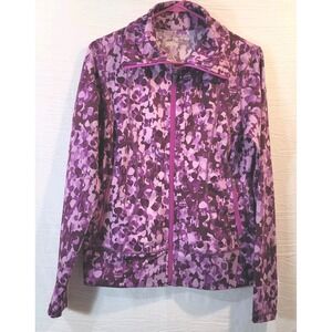 Eddie Bauer Motion‎ Athletic Sport Jacket Full Zip Purple Womans Small Stretch